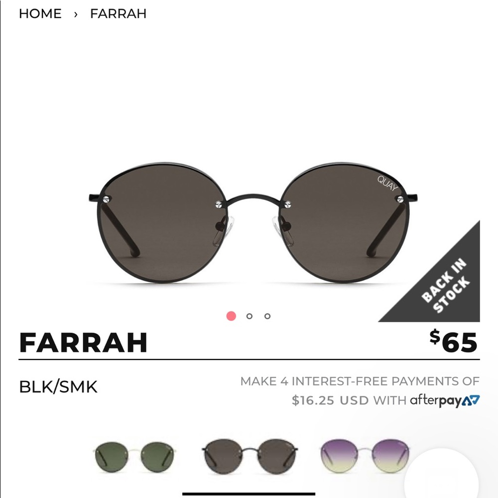 Quay Farrah Blk/Smoke Sunglasses